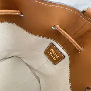 Miu Miu Women Leather Bucket Bag-Black 5BE090_2CRM_F0046_V_OOO
