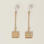 Miu Miu Women Metal Earrings with Artificial Pearls 5IO0692F89F0SAJ