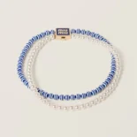 Miu Miu Women Metal and Synthetic Pearl Choker 5IC1022F79F0008
