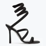 Rene Caovilla Women Cleopatra Black Satin Sandal 105 C12008105R001999