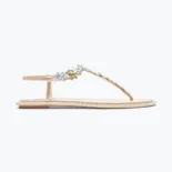 Rene Caovilla Women Eden Nude Thong Sandal 10 C12125R001010V307