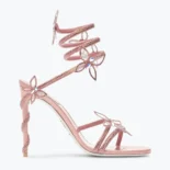 Rene Caovilla Women Margot Pink Powder Butterfly Sandal 105 C11625105R001V903