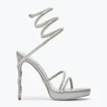 Rene Caovilla Women Margot Silver Platform Sandal 120 C11339120R001V232
