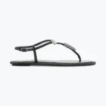 Rene Caovilla Women Serpente Black Thong Sandal 10 C12048010R001V050