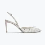 Rene Caovilla Women Silver Slingbacks Cinderella 75-Silver C10884PI01075V351