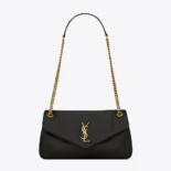 Saint Laurent YSL Women Calypso in Plunged Lambskin-Black 734153AACQO1000