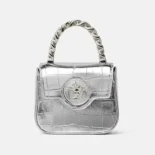 Versace Women La Medusa Metallic Mini Bag-Silver 1E56P