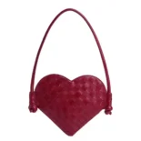 Bottega Veneta Women Mini Solstice Heart-shaped Shoulder Bag in Intrecciato Leather