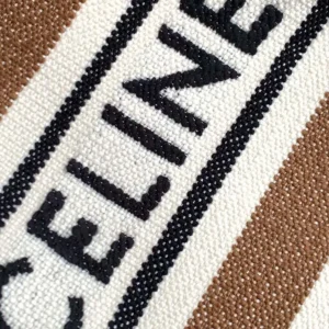 Celine Women Bucket 16 Bag in Striped Textile with Celine Jacquard
