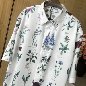 Dior Men Herbarium Illustration Short-Sleeved Shirt