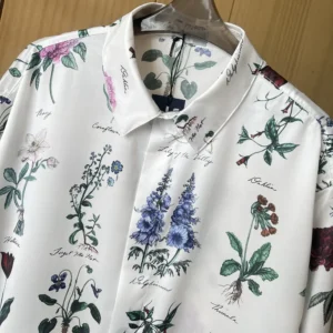 Dior Men Herbarium Illustration Short-Sleeved Shirt