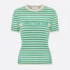Dior Women Dioriviera Short-Sleeved Sweater Aqua Cashmere and Wool Knit