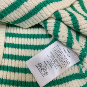 Dior Women Dioriviera Short-Sleeved Sweater Aqua Cashmere and Wool Knit