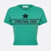 Dior Women Dioriviera Short-Sleeved Sweater Aquamarina Cashmere Knit