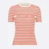 Dior Women Dioriviera Short-Sleeved Sweater Orange Cashmere and Wool Knit