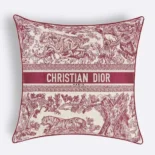 Dior Women Square Pillow Toile de Jouy Burgundy