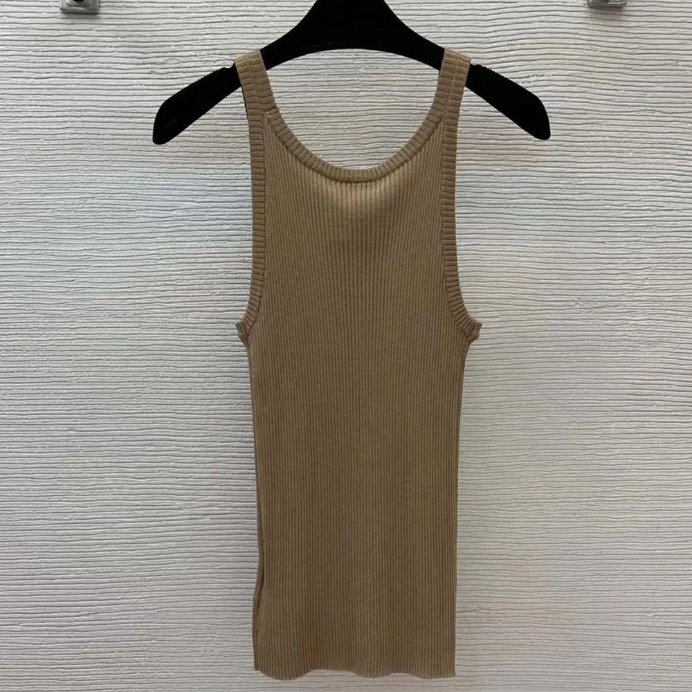 Dior Women Tank Top Sandy Ribbed Cotton Jersey 343T50B4086X0200 3 Dior Women Tank Top Sandy Ribbed Cotton Jersey 343T50B4086X0200