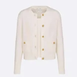 Dior Women Twinset Ecru Cotton and Wool-Blend Knit