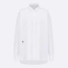 Dior Women Wing-Collar Shirt White Cotton Poplin