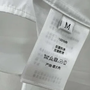 Dior Women Wing-Collar Shirt White Cotton Poplin