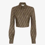 Fendi Women Brown FF Twill Top FS8210A8G3F1440