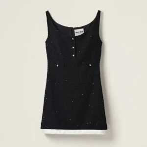 Miu Miu Women Sequined Bouclé Mini-dress MF5216_135O_F0002_S_OOO