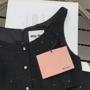 Miu Miu Women Sequined Bouclé Mini-dress MF5216_135O_F0002_S_OOO