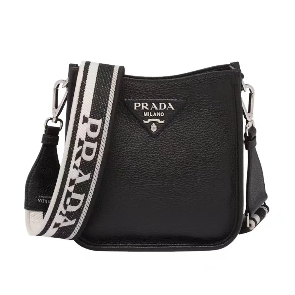 Prada Unisex Leather Mini Shoulder Bag Black 1BH1912DKV