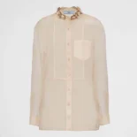 Prada Women Embroidered Organza Shirt P485GR_1379_F0F24_S_OOO