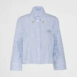 Prada Women Embroidered Striped Shirt P495GR_14QJ_F0AZ1_S_OOO