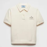 Prada Women Fleece Polo Natural Shirt in a Fleece Design