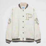 Prada Women Kid Mohair Bomber Jacket with Patches