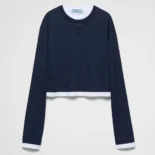 Prada Women Long-sleeved Jersey T-shirt 3466815ZGF0124SOOO