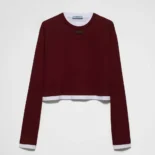 Prada Women Long-sleeved Jersey T-shirt 3466815ZGF0403SOOO