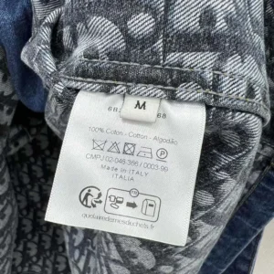 Dior Women Long Belted Jacket Blue Stonewashed Cotton Denim with Dior Oblique Interior
