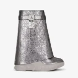 Givenchy Women Shark Lock Biker Ankle Boots in Laminated Leather