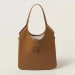 Miu Miu Women IVY Leather Bag-Brown 5BG231_2CRW_F0046_V_MLN