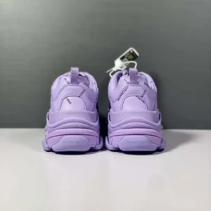 Balenciaga Women Triple S Sneaker Allover Logo in Purple and Black