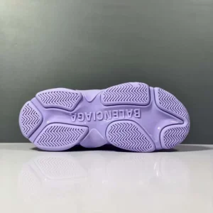 Balenciaga Women Triple S Sneaker Allover Logo in Purple and Black