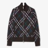Burberry Women Check Wool Blend Track Jacket-Black 80950831