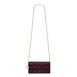 Dior Lady Dior Pouch Patent Cannage Calfskin-Maroon