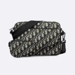 Dior Men Saddle Triple Pouch Beige and Black Dior Oblique Jacquard