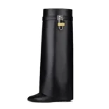 Givenchy Women Also Available in Wide Fit Shark Lock Boots in Leather-Black