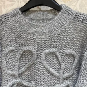 Loewe Women Anagram Sweater in Mohair-Grey S359Y14KBO