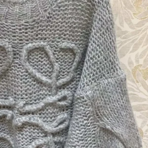 Loewe Women Anagram Sweater in Mohair-Grey S359Y14KBO