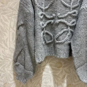 Loewe Women Anagram Sweater in Mohair-Grey S359Y14KBO