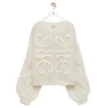 Loewe Women Anagram Sweater in Mohair-White S359Y14KBO