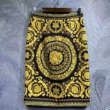 Versace Women Barocco Bomber Skirt-Yellow
