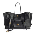 Balenciaga Women Bel Air XL Carry All Bag in Black Smooth Calfskin-Gold