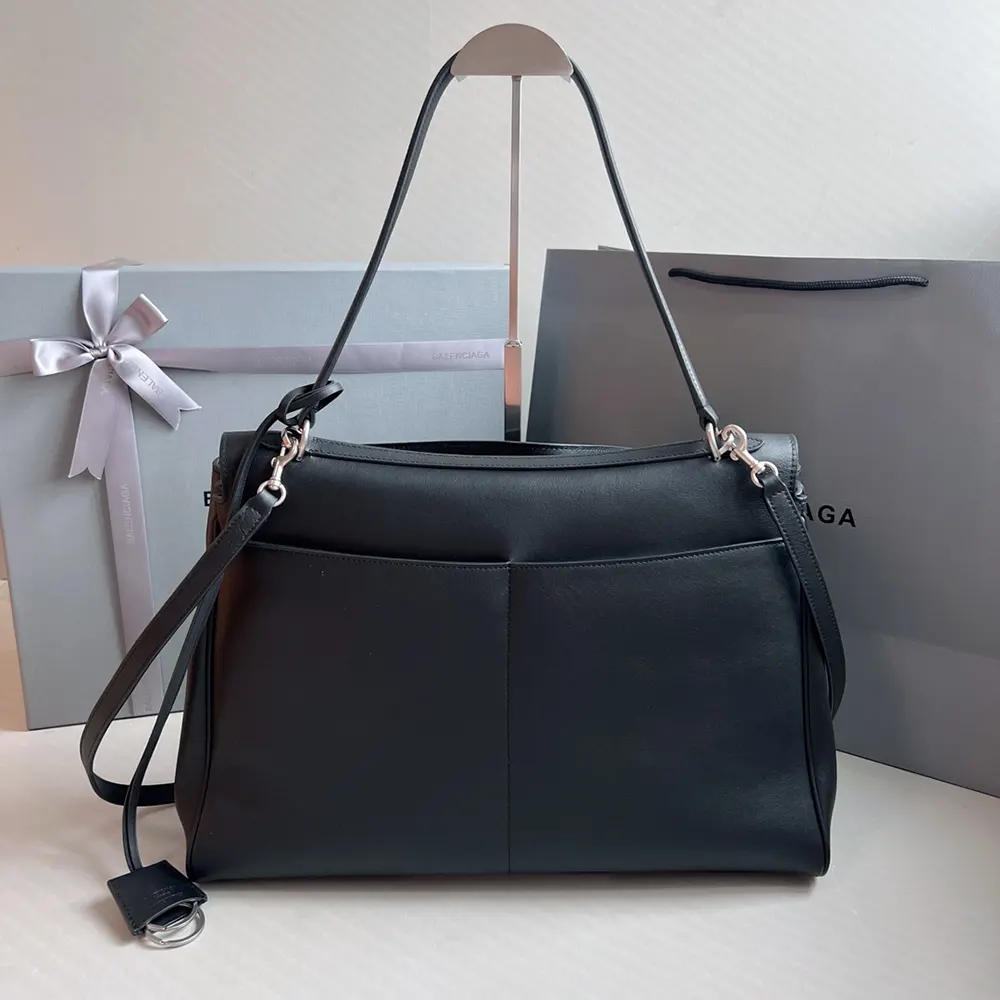 Balenciaga Women Rodeo Medium Handbag in Black Smooth Calfskin-Silver 5 Balenciaga Women Rodeo Medium Handbag in Black Smooth Calfskin-Silver